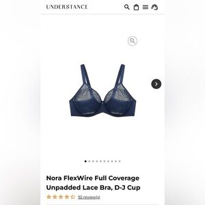 Understance Navy Lace Unpadded Bra NWOT